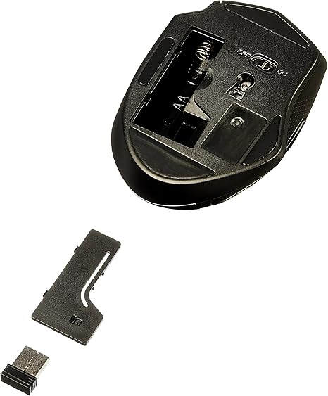 Basics Computer Mouse Wireless, Ergonomic, 2.4 GHz Optical