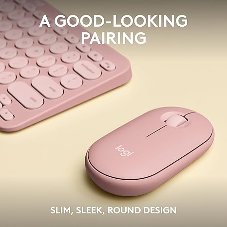 Logitech Pebble 2 Combo, Wireless Keyboard and Mouse, Quiet and Portable
